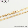 45011 xuping banhado a ouro 18k simples estilo de moda sem colar de corrente de pedra